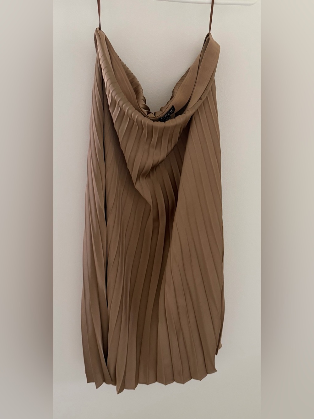 J. Crew Gwyneth Pleated Midi Skirt in Camel